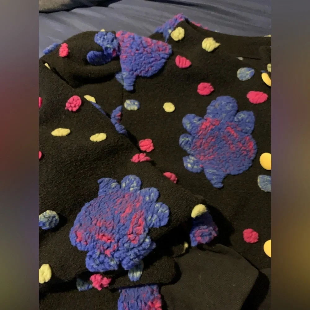 Fashion Nova 5X Teddy Jacket with Playful colorful abstract floral fuzzy Design - Picture 12 of 12